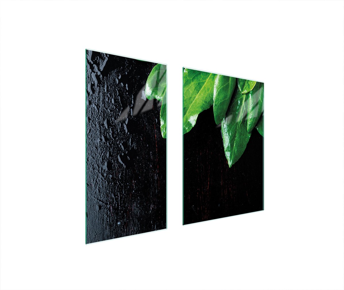 TMK ArtDeko Serie - Glazen Beschermplaat - 75x52 cm - Basilicumkleur - Modern Ontwerp