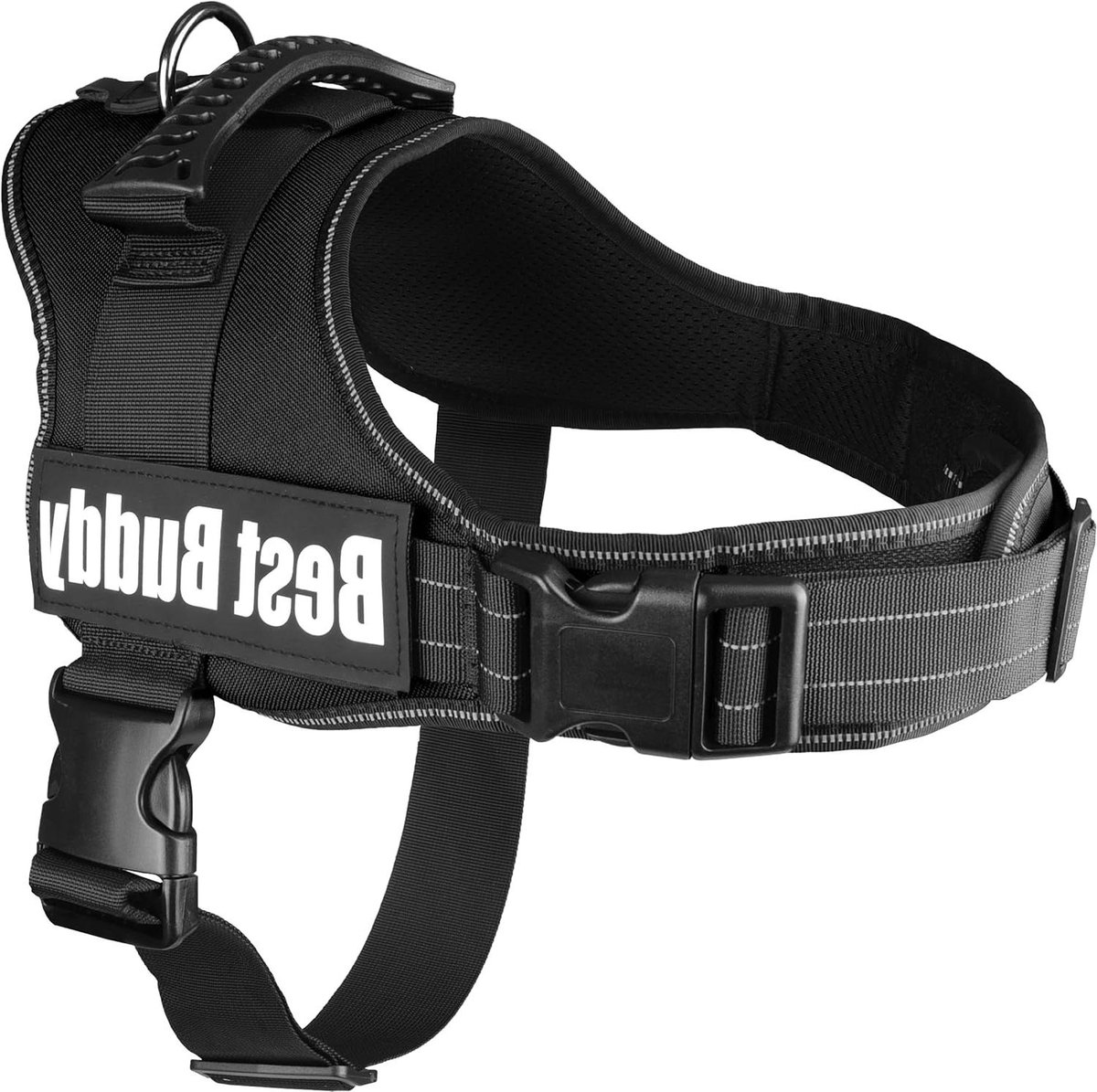 Honden Tuigje - Honden Borsttuig - Veilig Wandelen - Verstelbaar - L 70-90cm - Zwart