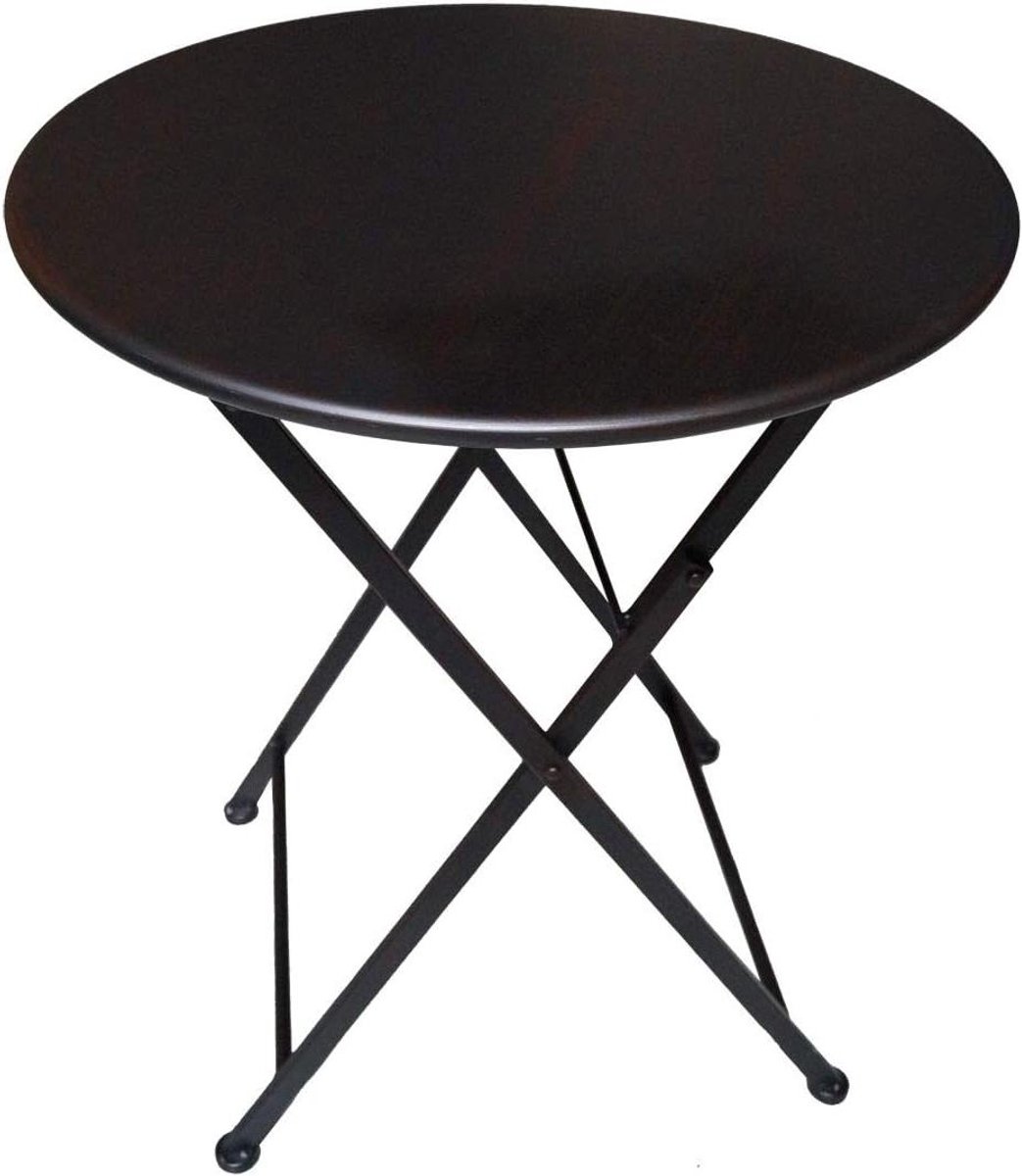 Tuintafel Metaal - Balkontafel Klaptafel - Buiten Zitten - Inklapbaar Ruimtebesparend - 72 x 60 cm - Donkerbruin