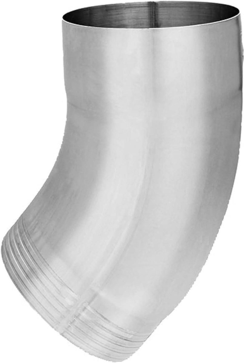 Standleidingbocht Zink - Regenpijpbocht Dakgoot - Afwatering Dak - Eendelig Gevouwen - 80mm - Zilver