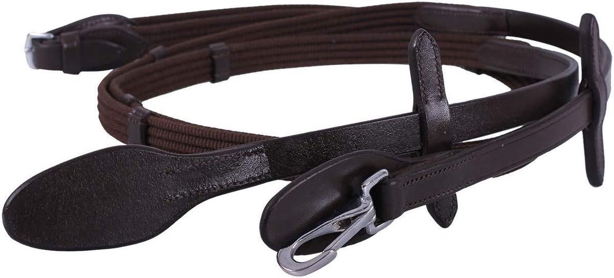 Paardrij Teugels - Hulpteugels Met Clip - Paardrijden - Met Roestvrij Staal Clips - 300 g - Zwart