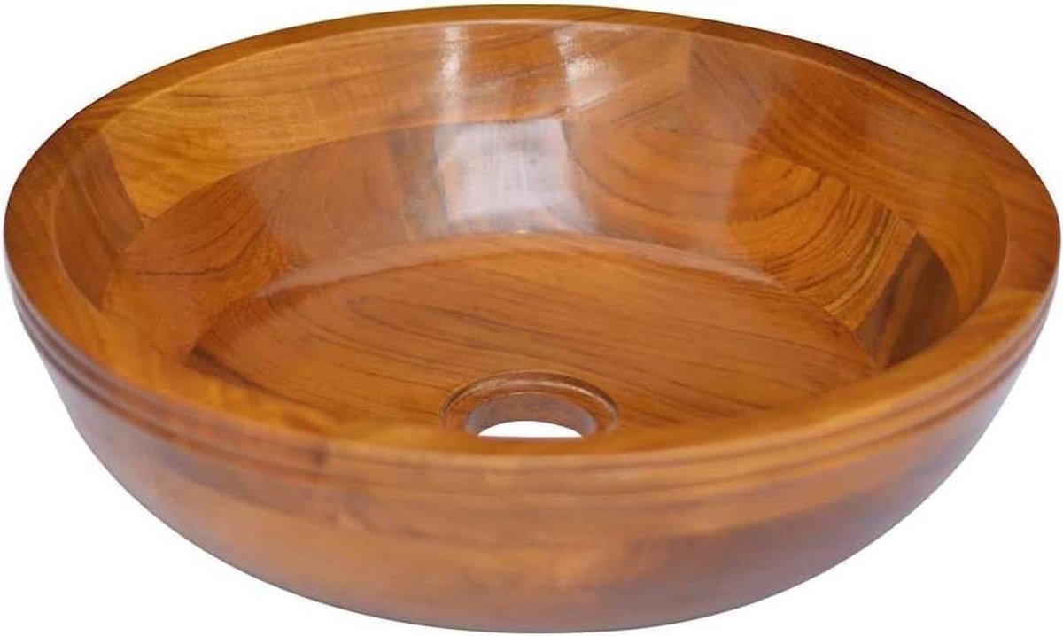 Wastafel - Waskom Spoelbak - Badkamer Inrichten - Massief Teakhout - 40x10 cm - Bruin