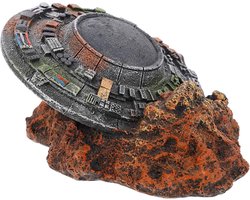 Aquarium Ornament - Vis Hideout Tank Decoratie - Aquarium Aankleden - Realistisch Ruimteschip Design - 155 x 11 cm