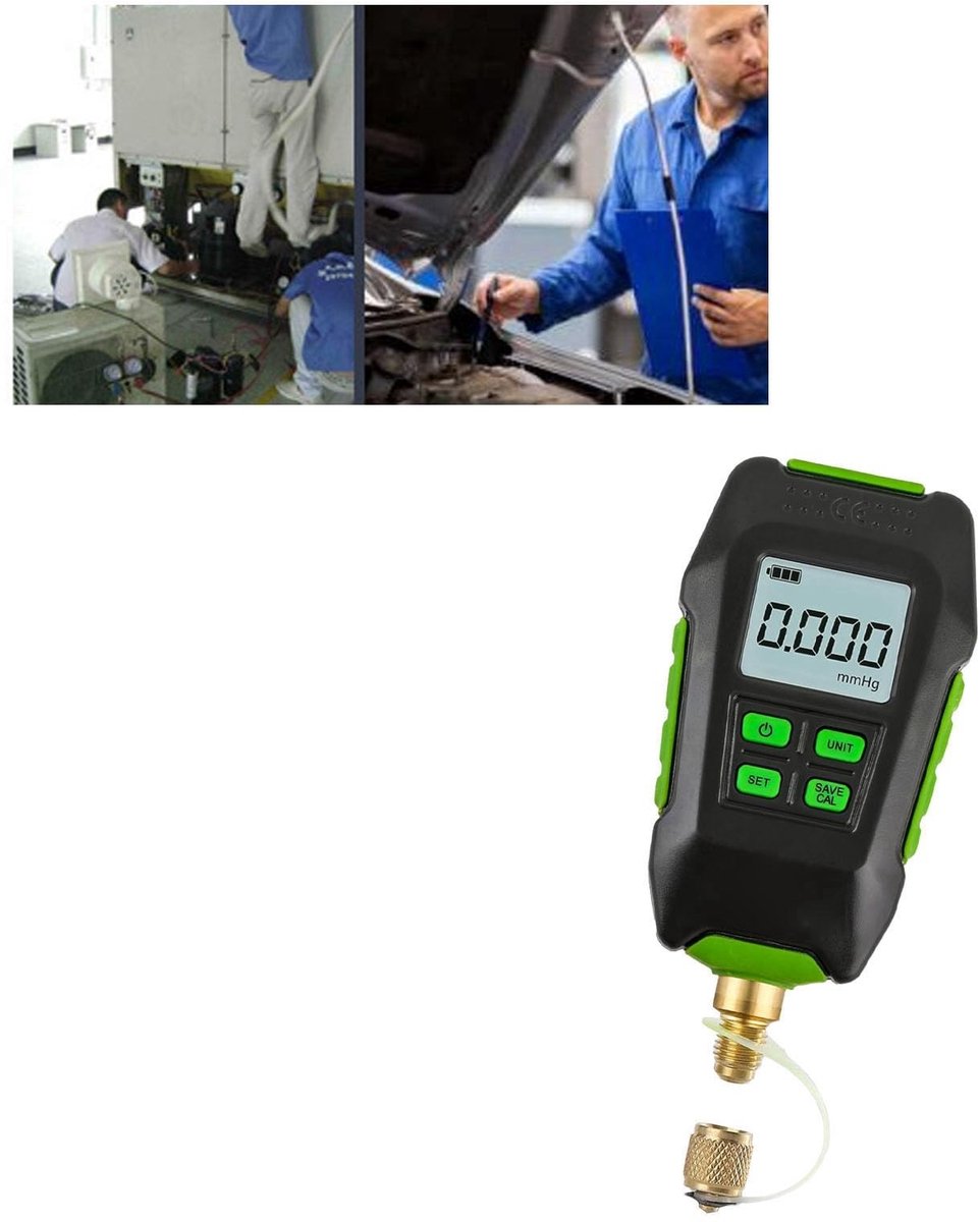 Allecto - Digitale Vacuümmeter - Waterdicht - Achtergrondverlichting - Vacuümtester - Industrieel gebruik - 0-10.000 Pa - Geschikt voor atmosferisc...