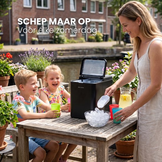 Salora ICE12B ijsblokjesmachine - 12 kg per 24 uur - 2 ijsformaten - Vers ijs in 6-9 minuten - Matzwart van salora — afbeelding 3