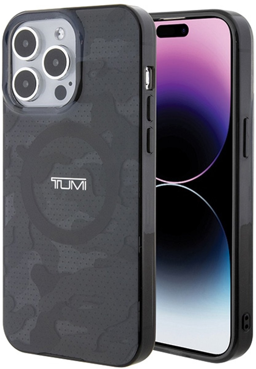 Tumi Camo Print Serie - iPhone 15 Pro Hoesje - Grijs - MagSafe-compatibel