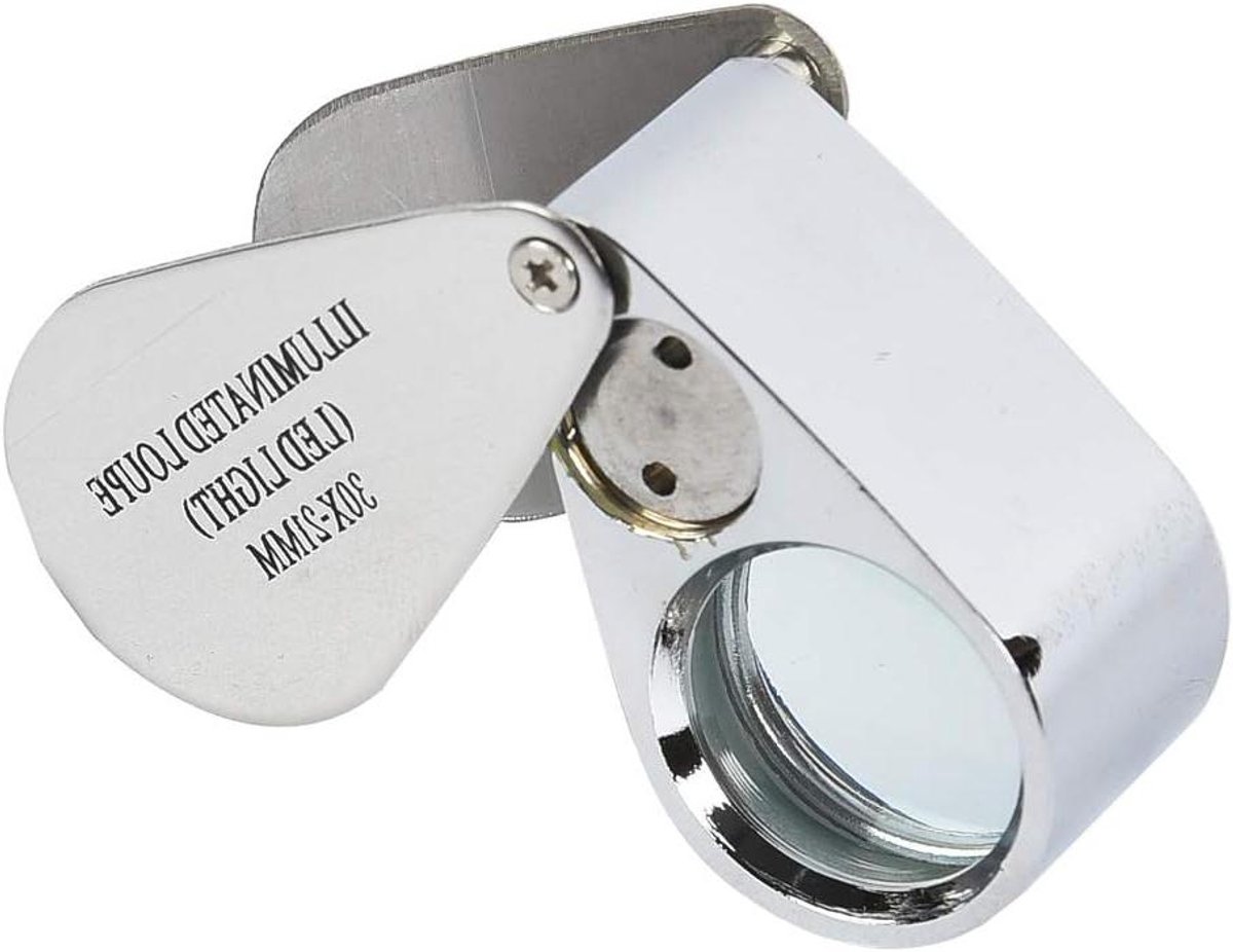 Vergrootglas met Licht - Sieraden Loep - Details Bekijken - 30X Vergroting - 25mm Lens - Metaal