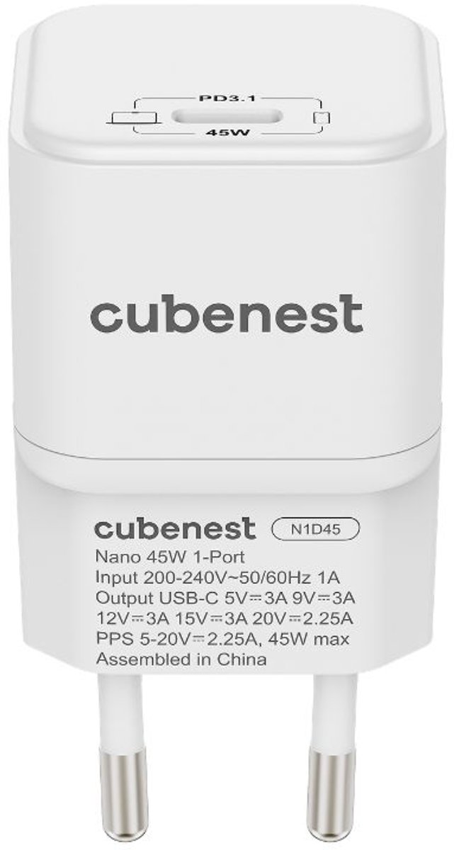 Cubenest PD GaN Nano adaptér USB-C 45W N1D45