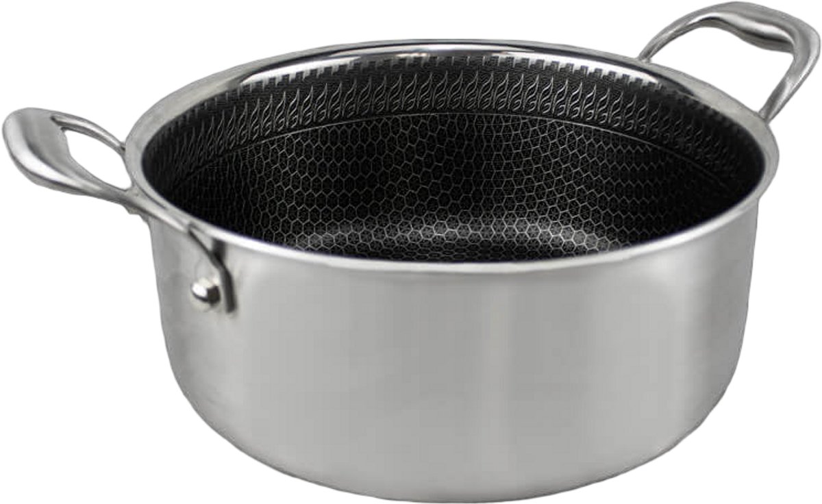 Cook & Pan - Honey Kookpan 20 cm - PFAS vrij - Inductie Honingraat - Non stick - 7 jaar garantie - RVS
