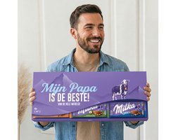 Mega Milka Reep XXL - "Mijn papa is de beste" - Vaderdag Cadeau - 6 Chocoladerepen (Mix van Smaken) - Cadeau voor Vader
