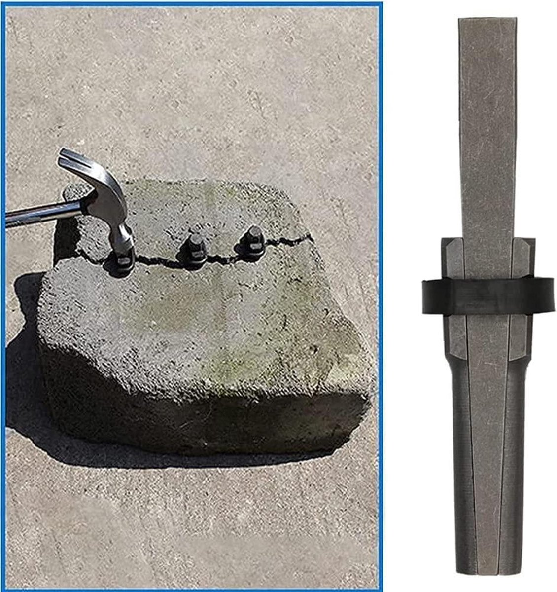 Splijtwiggen Set - Steensplijters Wiggen - Steen Behakken - Duurzaam Gelegeerd Staal - 16 mm - Zwart