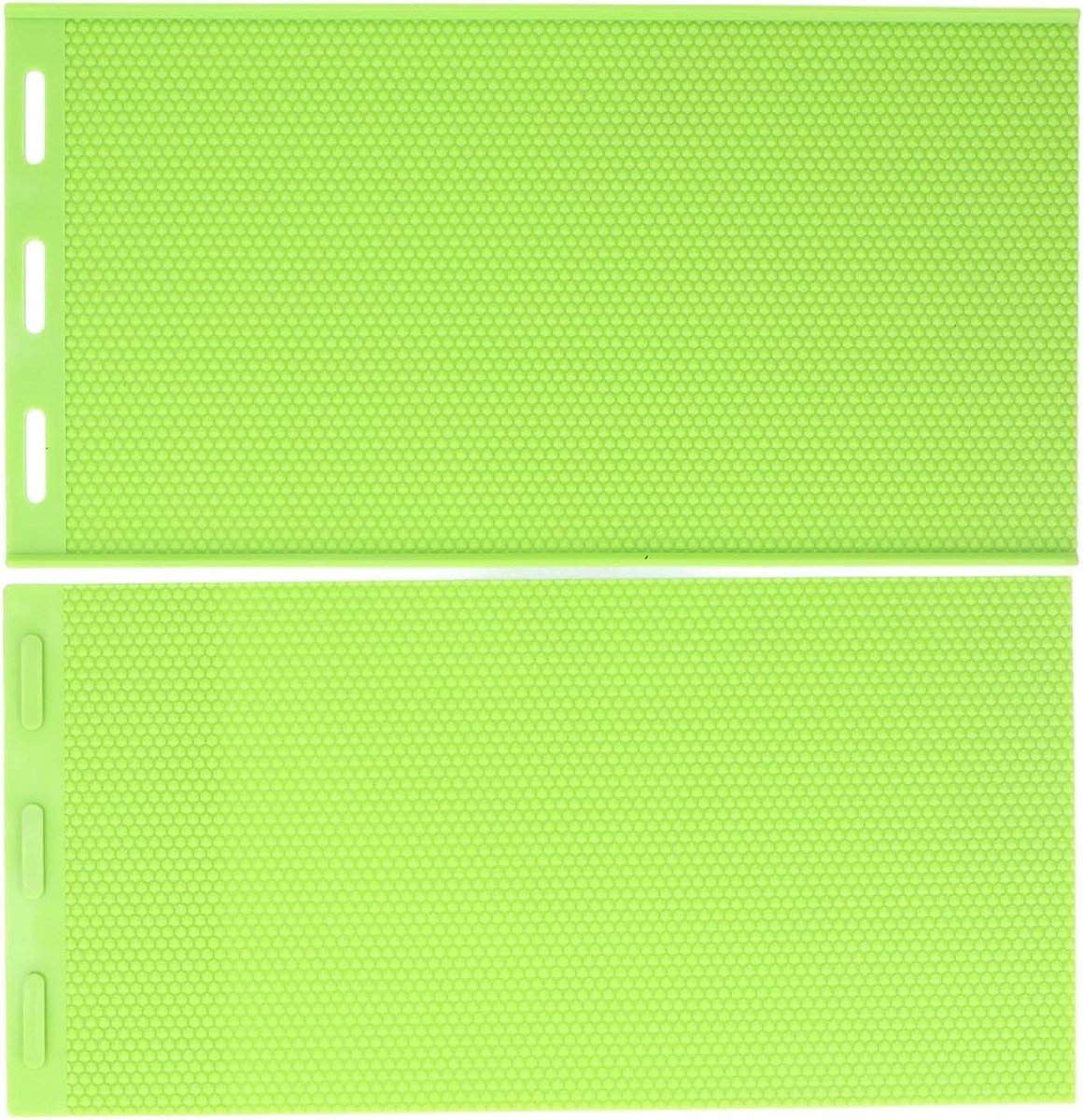 Bijenwas Persplaat Mal - Honingraat Mal - Bijenhouden - Verhoogd Patroon - 44 x 23 cm - Groen