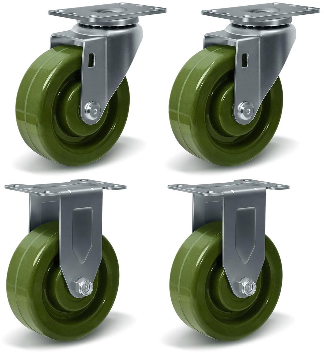 Set Robuuste Wielen - Industriële Wielen Ovenrooster - Oven Gebruik - Hoge Temperatuur Bestendig - 102 cm Diameter - Groen