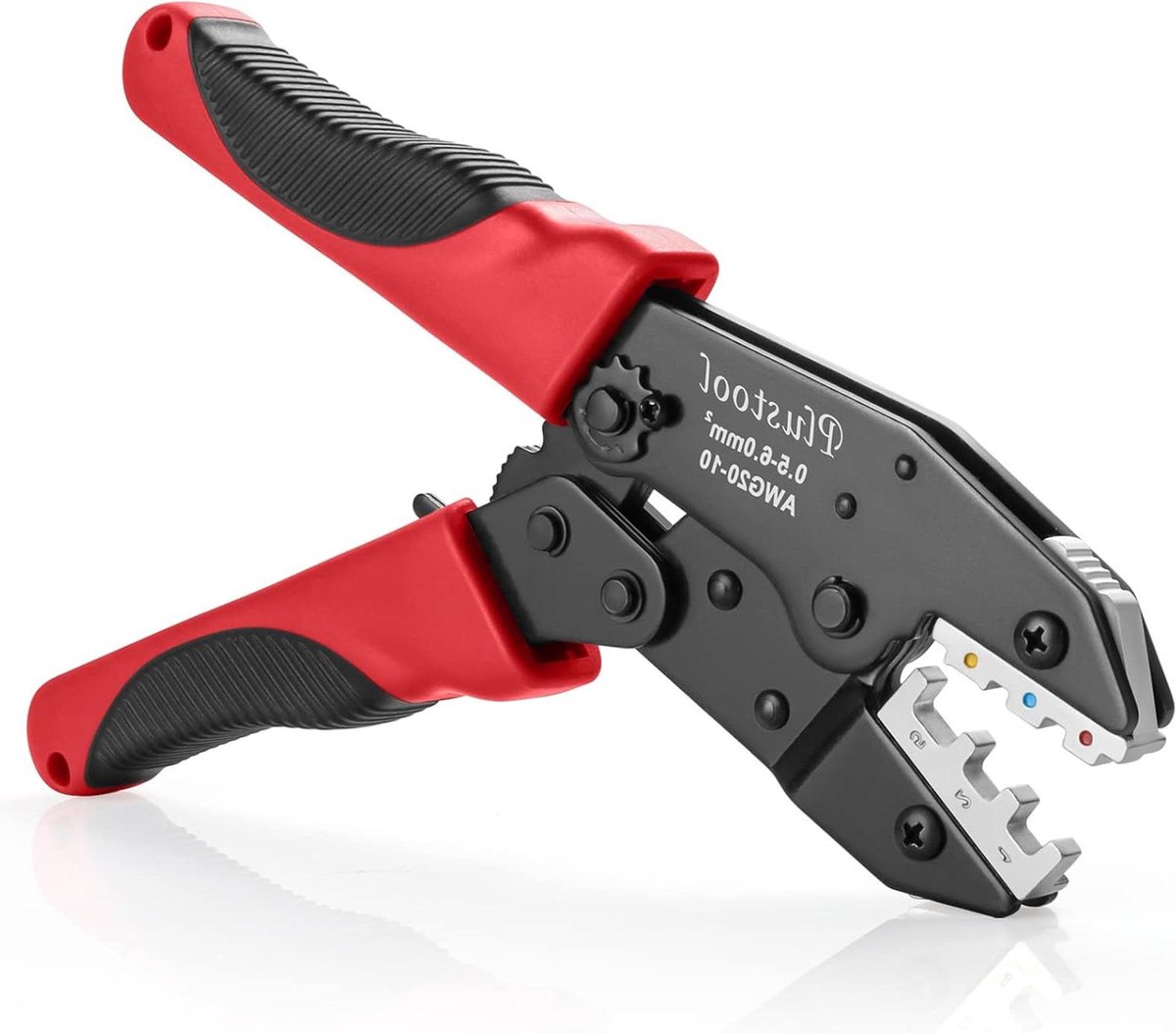 Krimptang - Draadkrimper - Elektrische reparaties - Ratelmechanisme - AWG22-10 - Rood en zwart