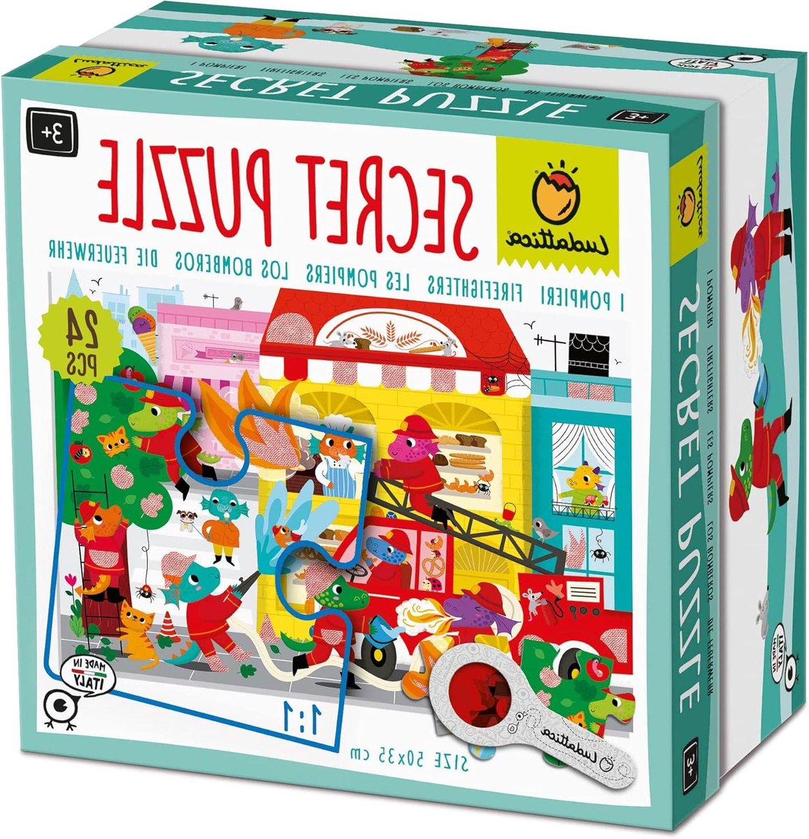 Geheime Puzzel - Legpuzzel Kinderen - Leren Spelen - Met Magische Lens - 50 x 35 cm - Multicolor