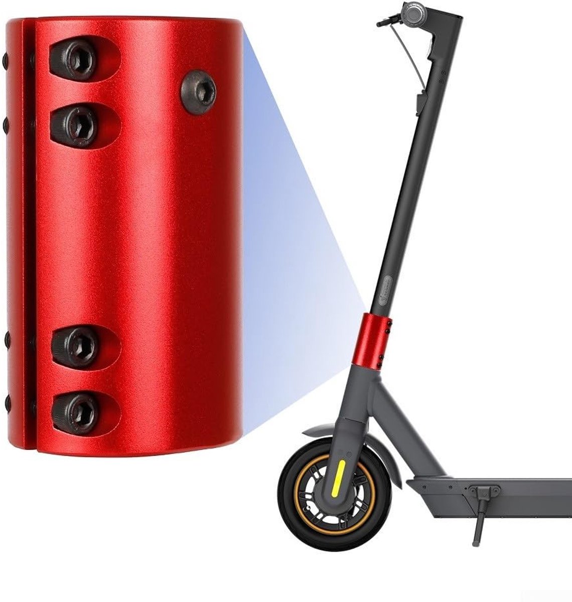 Vt products - Opgewaardeerde vouwklem - Robuust slot - Rood - Elektrische scooter onderdelen - Duurzaam en praktisch - Geschikt voor Ninebot Max G30 -