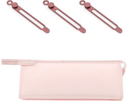 Reisbag - PU Leren Opbergzak voor Dyson Supersonic Haardroger - Airwrap Styler - Draagbare Waterdichte Stofdichte Beschermhoes met 3 Opbergbanden - Roze - One Size - Roze