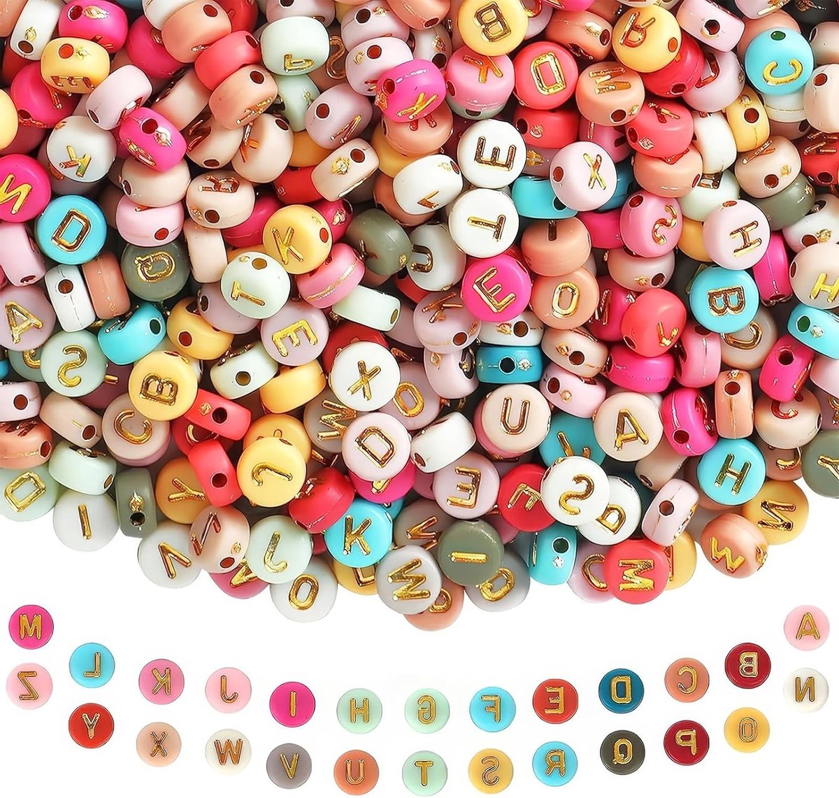 Kleurrijke Letterkralen A-Z voor Armbanden, Kettingen en DIY Sieraden - 500 Stuks Acryl Kralen voor Creatieve Projecten