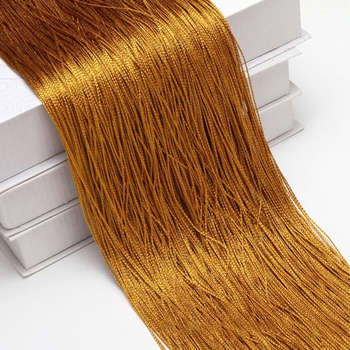SPHProducts - Draadgordijn - Decoratie - Goud - Ruimteverdeler - Geschikt voor raamdecoratie - 2 stuks 1 m x 2 m