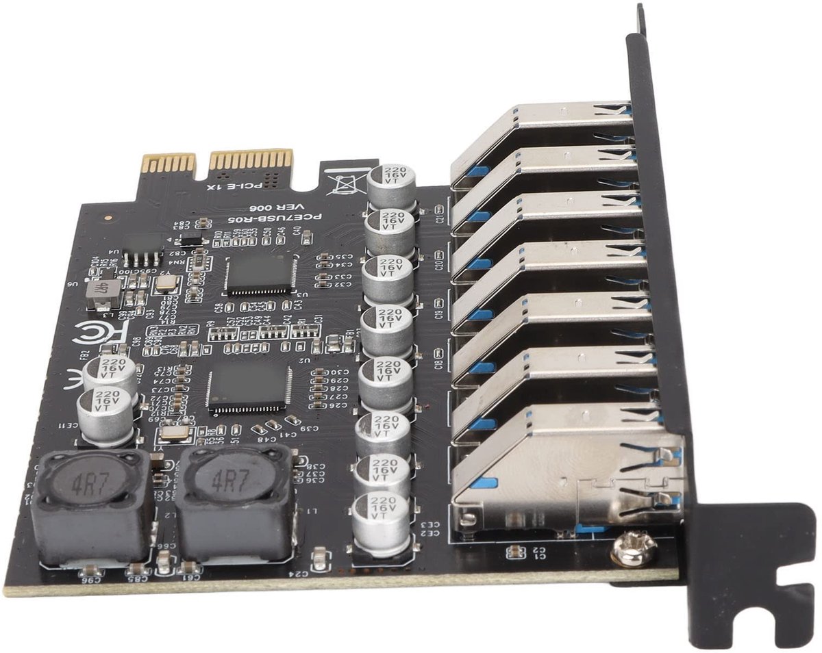 SPHProducts - Naar USB 3.2 Uitbreidingskaart - 7 Poorten - Supersnelle gegevensoverdracht - Compact formaat - Voor Windows en Linux - Ideaal voor ...