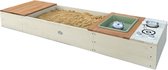 AXI Pippa Zandbak met speelkeuken en opbergbank 160 x 50 cm Beige/bruin – FSC 100% hemlock hout – Met Zand en Waterbak – Met 6-delige Speelgoed Kookset – Met Hoes en Grondzeil – 10 jaar garantie