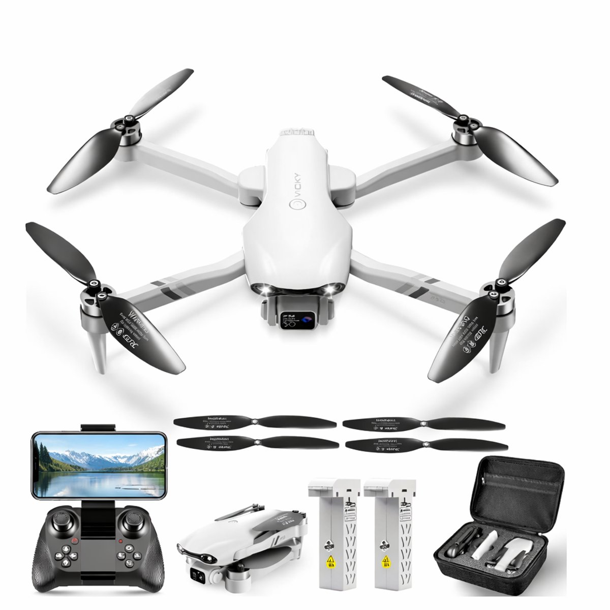 Bol.com LUXWALLET Nocchi 6D Pro Brushless - 5Ghz WiFI GPS Drone – 1-2KM Afstand - RTH Functie - 15-30KM/h – Drone Met Mobiele Ap... aanbieding