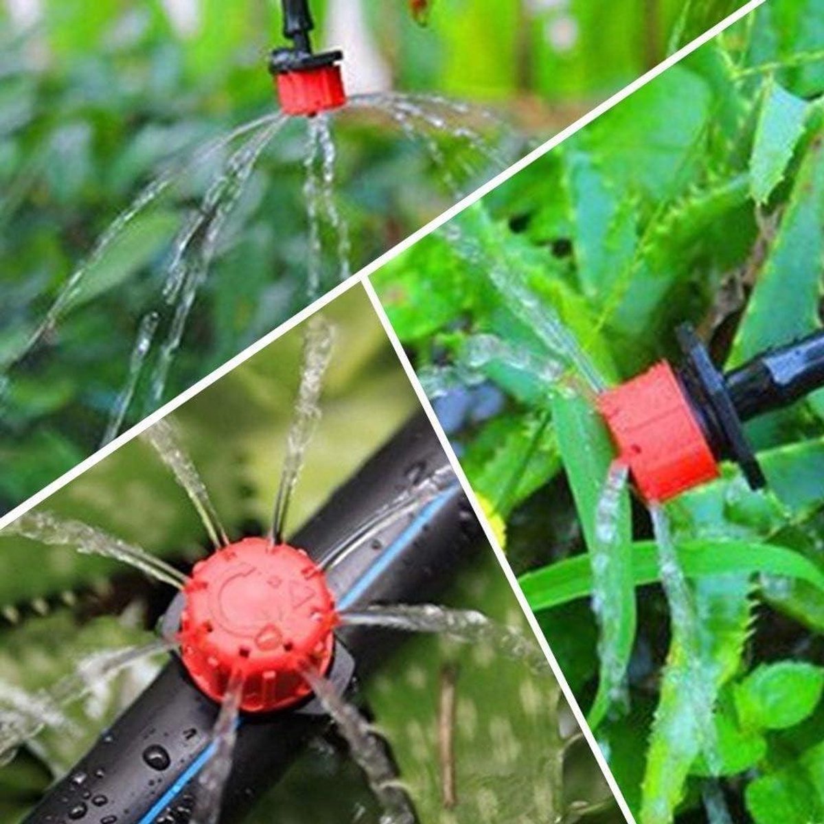 Druppelslang met druppelaars - Irriatie set - Planten water geven - Regelbaar debiet - 16mm x 100m - Zwart