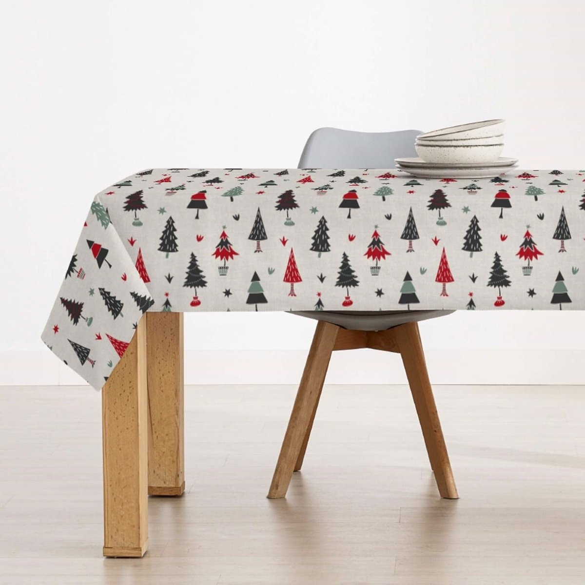 Tafelkleed - Kerstkleed - Eettafel Dekken - Vuilafstotend Katoen - 200 x 140 cm - Kerstprint