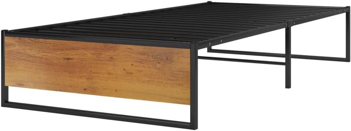 Bedframe Metaal - Stevig Bedframe - Comfortabel Slapen - Gepoedercoat Metaal - 100x200 cm - Zwart