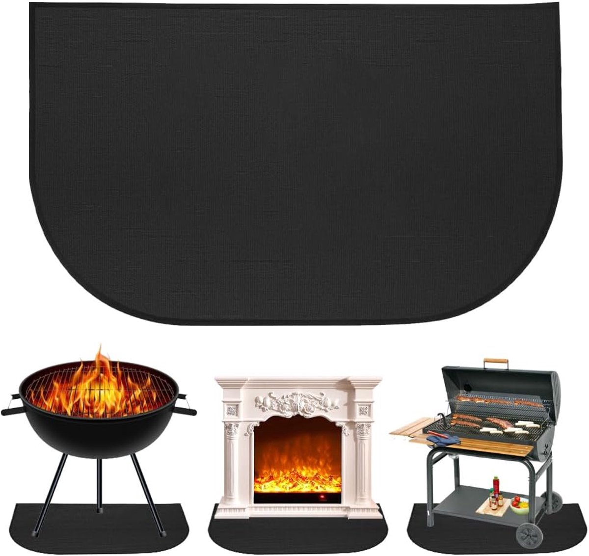 Brandvertragende Mat - Grillmat - Warmtebestendige Mat - 102 x 50 cm - Beschermende Vloermat - Vuurvaste Plaat voor Haard - Brandvertragende Plaat voor Barbecue - Kampeeraccessoires - Lassen - Tuinaccessoires