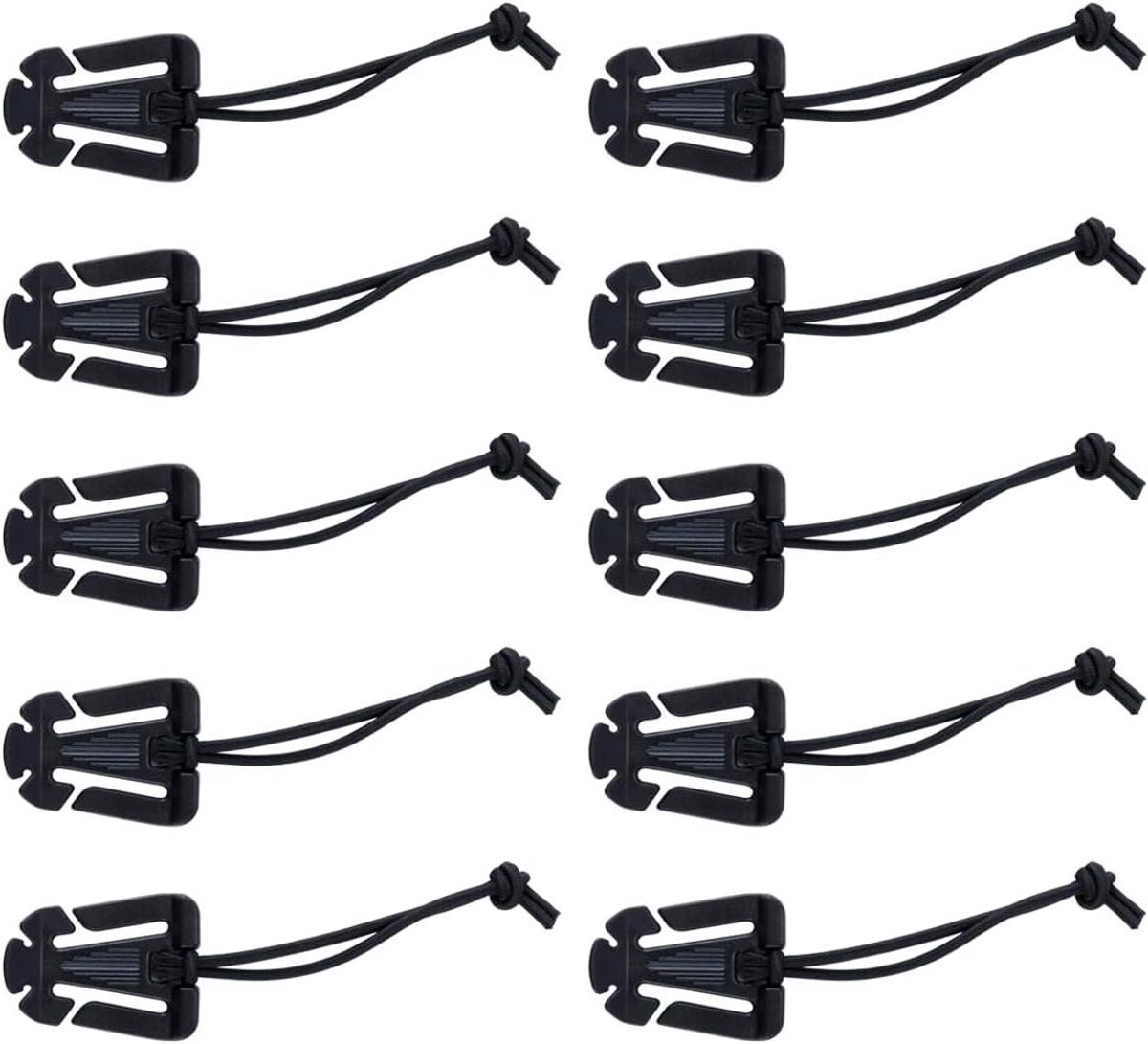 Riem Beheer Clips - Web Dominators - Outdoor Uitrusting - Sterk POM Materiaal - 10 Stuks - Zwart