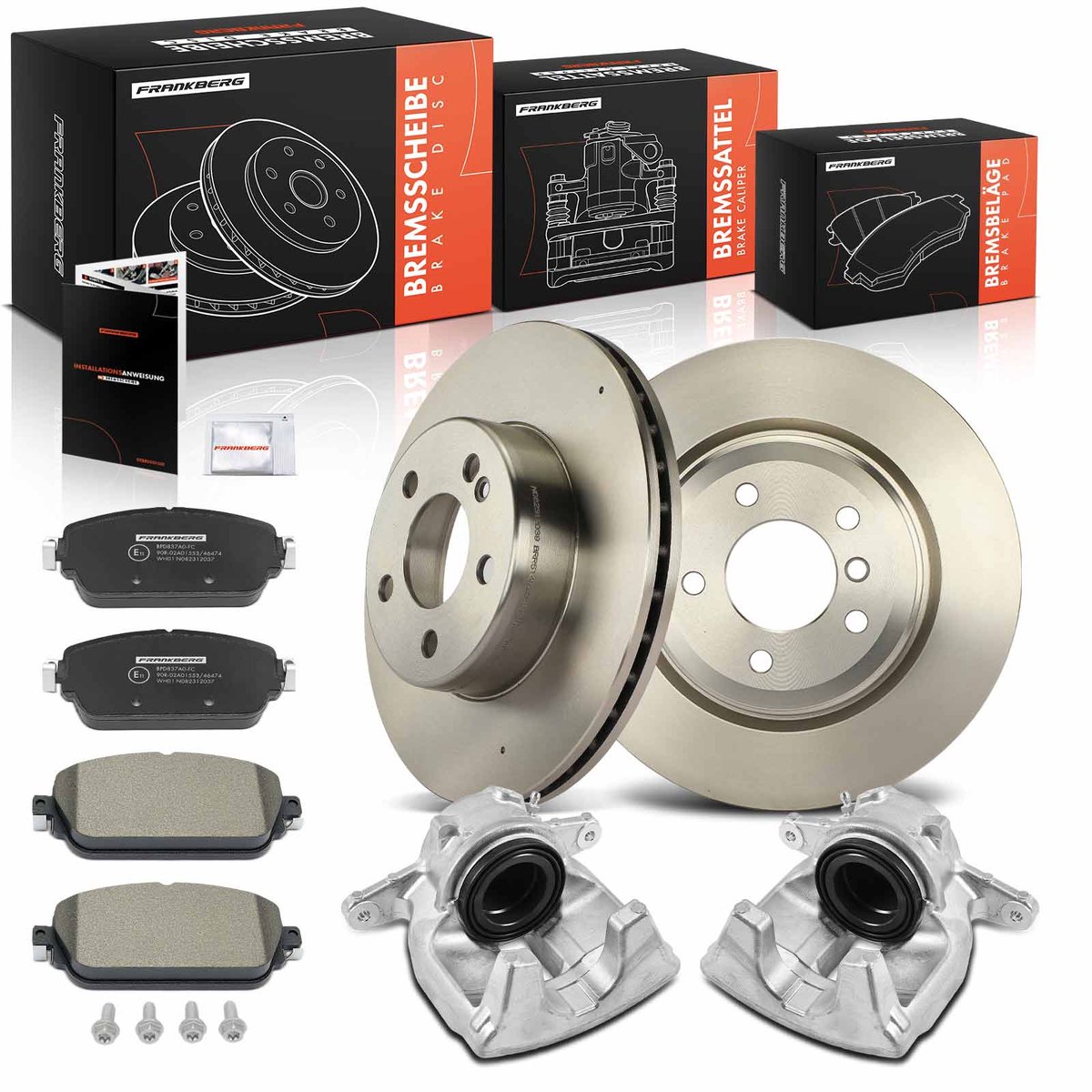 Frankberg 2x Remklauw+2x Remmen+4x Remblokken Voor voor Mercedes-Benz