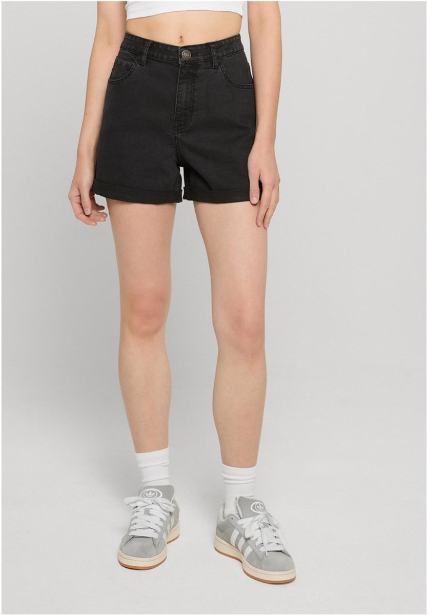Urban Classics Ladies High Waist Shorts Dames Shorts – 29 Zwart