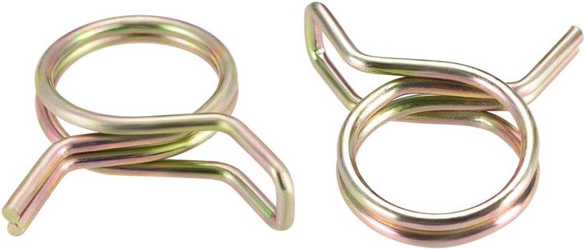 Veer Buis Klemmen - Slang Clips - Vaste Slang Verbinding - Dubbele Draad Ontwerp - 10 mm Buisdiameter - Zilverkleurig