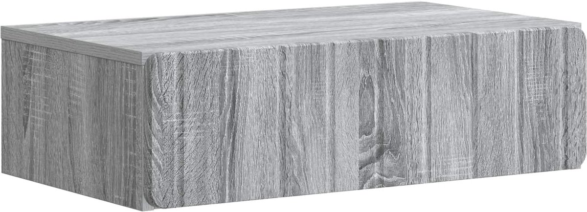 vidaXL Wandgemonteerde - Zijtafel - 59 - x - 34,5 - x - 17 - cm - Bewerkt - hout Grijs sonoma