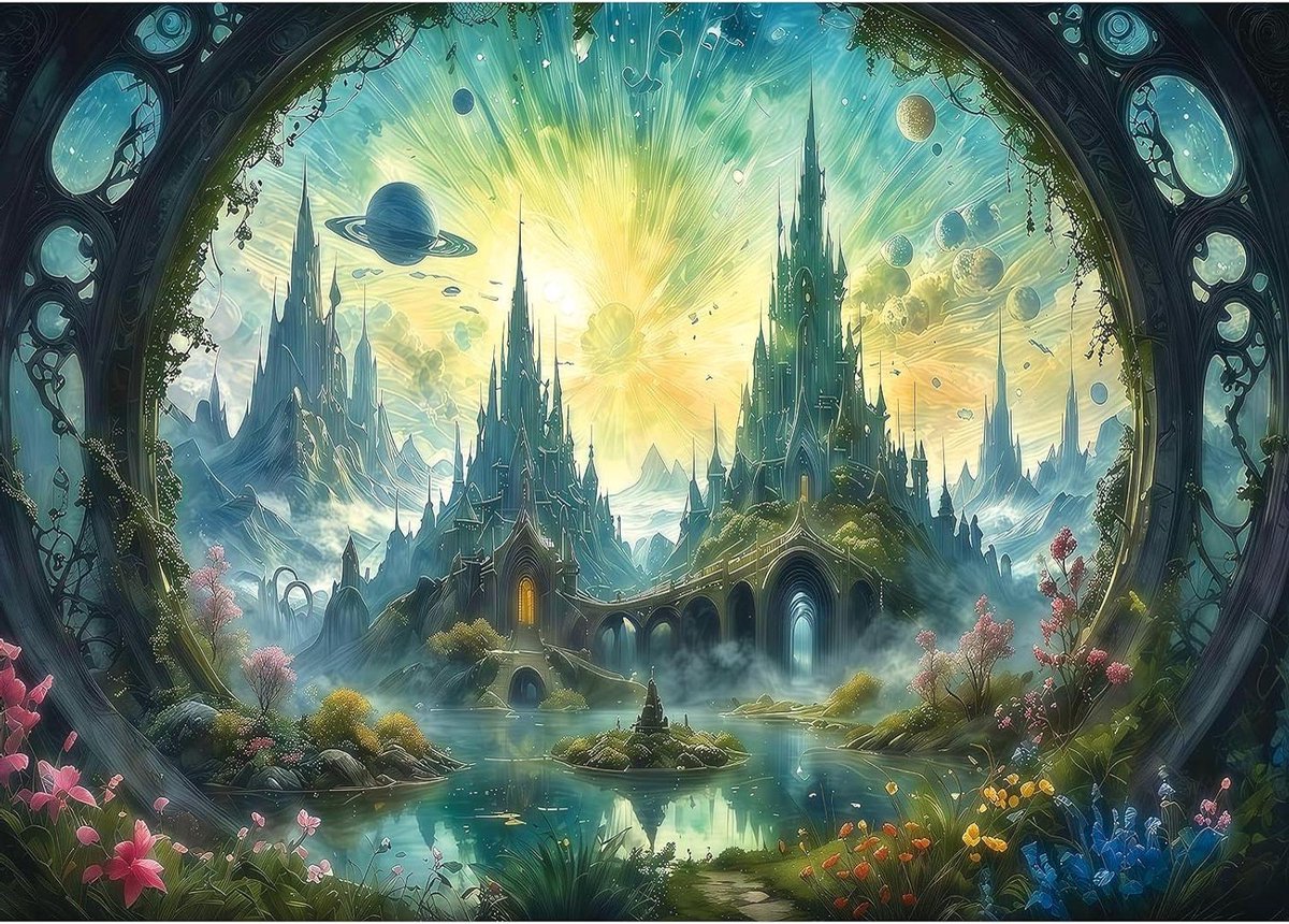 Landschap Legpuzzel - Fantasie Puzzel - Ontspannend Tijdverdrijf - Letters op achterkant - 1000 Stukjes - Game Scène