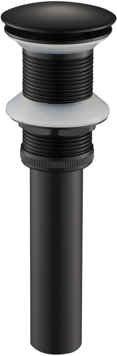 Afvoergarnituur Wasbak - Pop-up Ventiel - Snel Afvoer Afsluiten - Eenvoudige Drukbediening - Standaard 1 1/4 Inch - Mat Zwart