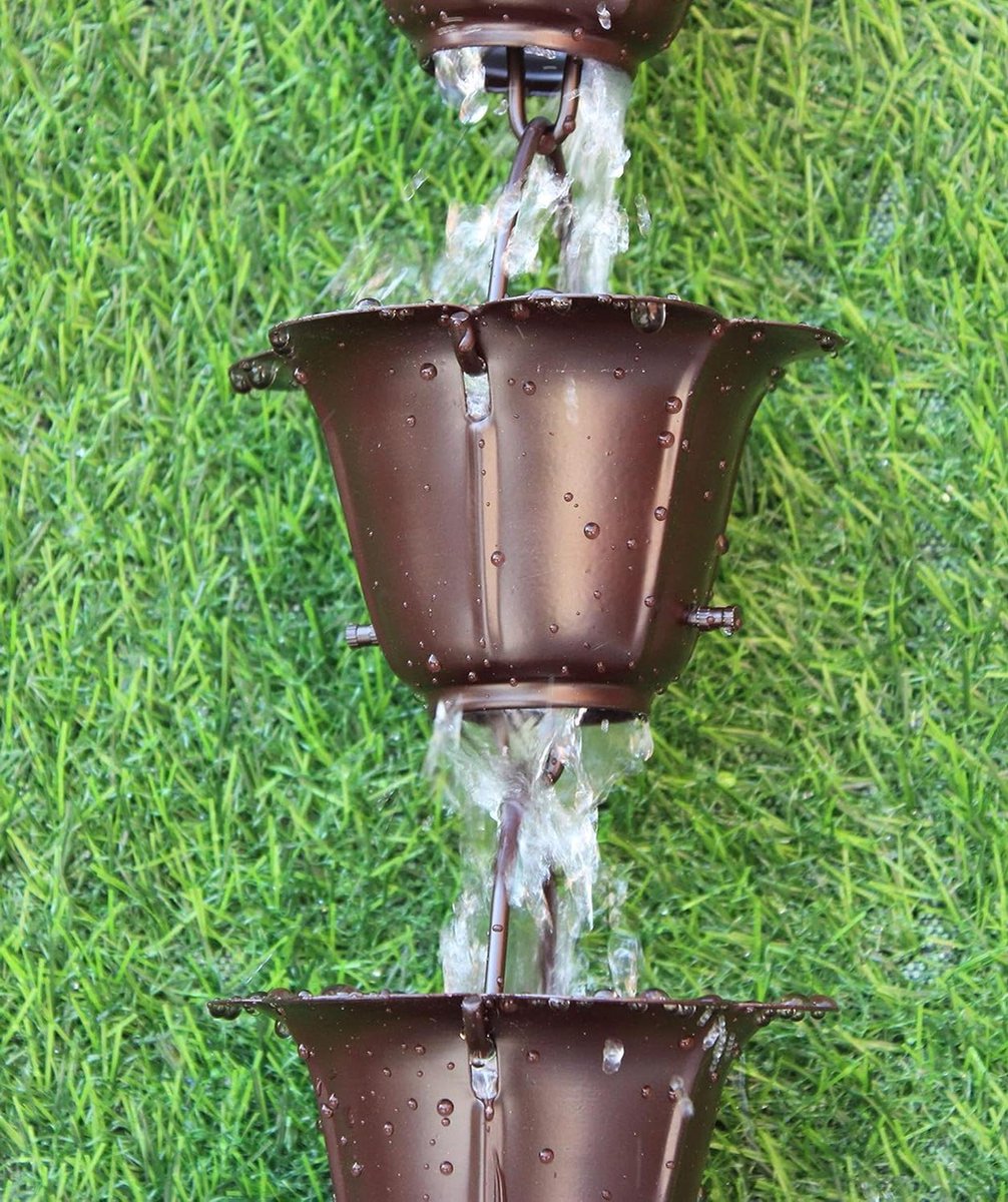 Regenketting - Waterafvoer - Decoratief Water Leiden - Inclusief Goot Adapter - 26 meter - Brons
