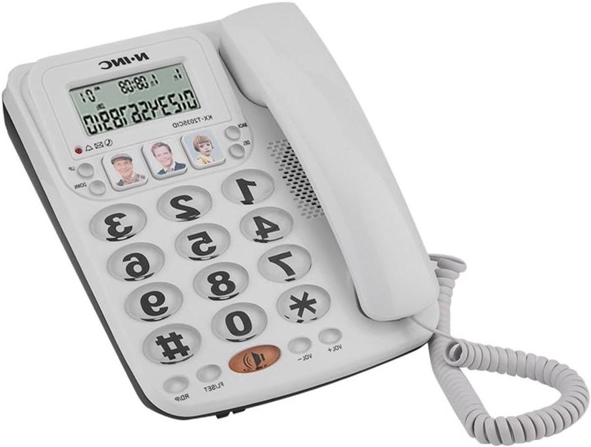 Telefoon met Snoer - Tafeltelefoon Handsfree - Duidelijke Gesprekken - Twee Lijnen - Niet van toepassing - Wit
