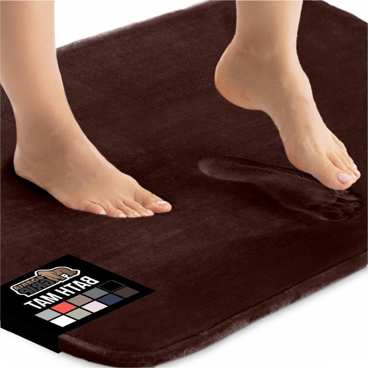 Badmat Traagschuim - Zachte Vloermat - Badkamer Comfort - Ultra Absorberend Fluweel - 30 x 20 cm - Bruin