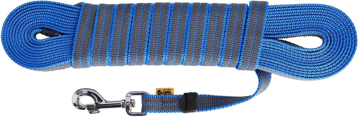 Hondenriem Rubber - Flexibele lijn - Veilige controle - Waterbestendig materiaal - 10 meter - Blauw