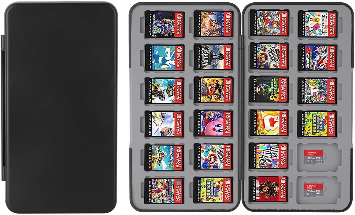 ONF3 - Switch-gamekaarthoesje - Draagbare gamekaarthouder - 24 cassettesleuven - Waterbestendig - Bescherming voor Nintendo Switch - Geschikt vo...