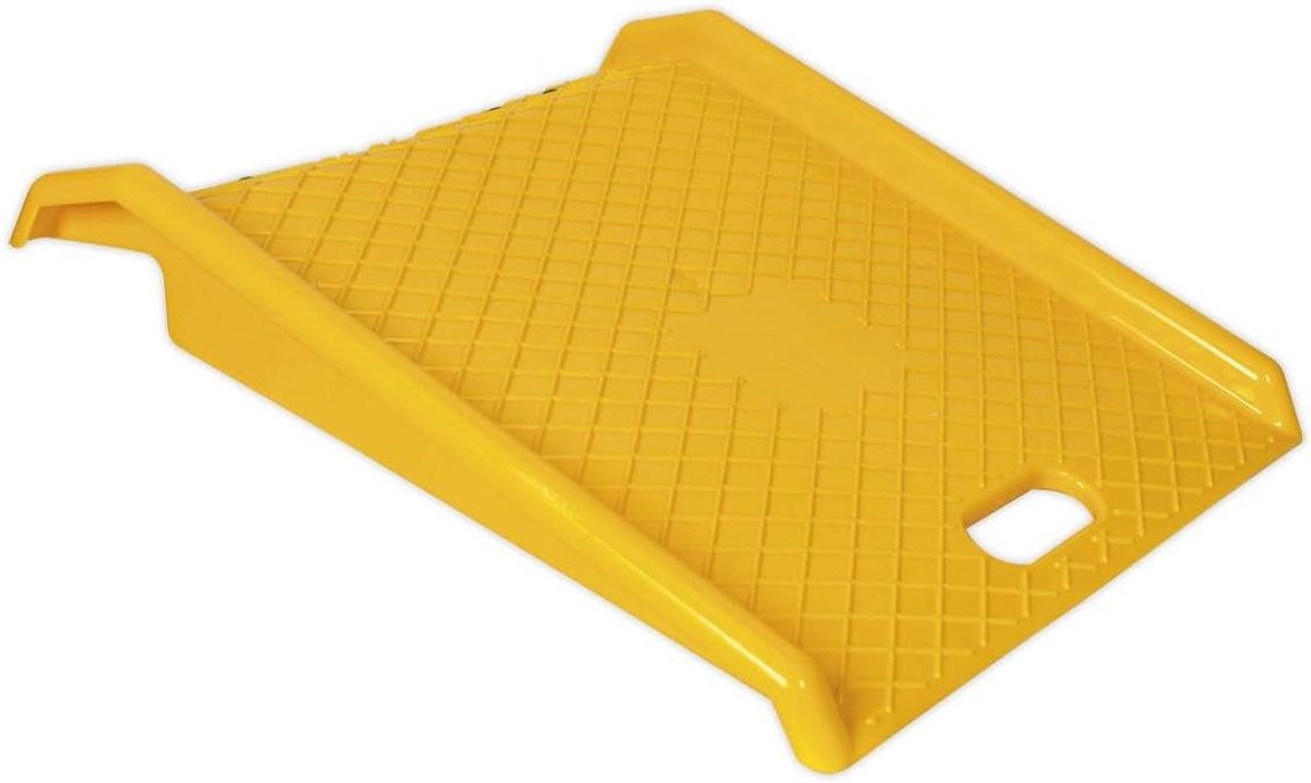 Mobiele Oprijplaat - Drempelhulp - Goederen Verplaatsen - Antislip Oppervlak - 450 kg Capaciteit - Geel
