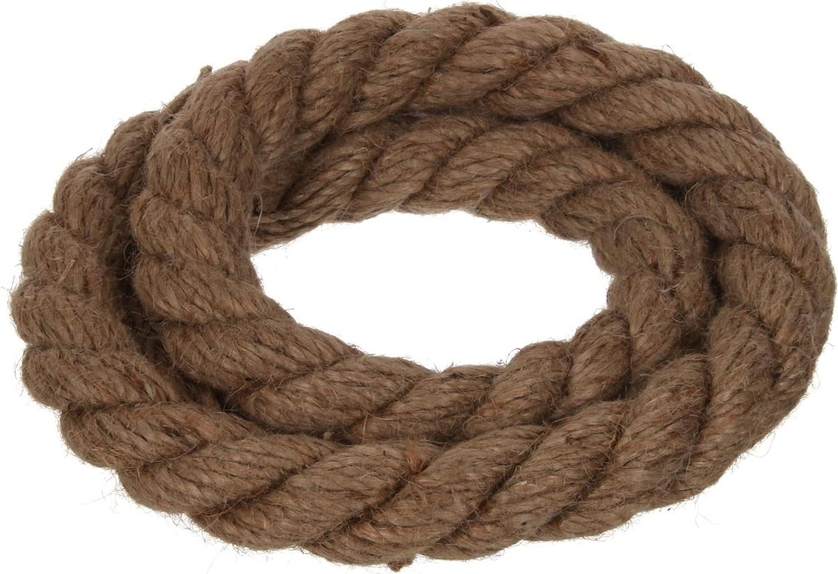 Jute Touw - Natuurlijk Vezel Touw - Decoratief Bevestigen - 3-Draads Opbouw - 25 mm x 50 m - Natuurlijk
