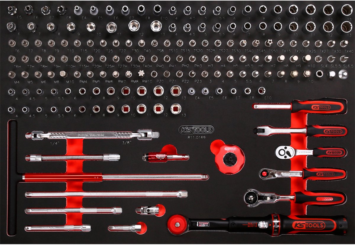 KS Tools - Dopsleutelset - 169-delig - 1/4"
