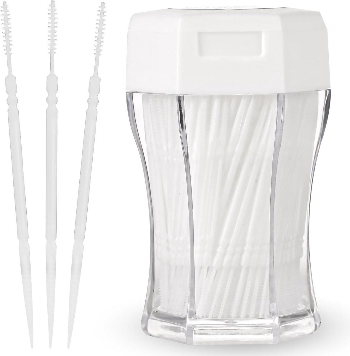 Interdentale Borstels - Tandenstokers Floss - Mondhygiëne Verbeteren - 2-in-1 Ontwerp - 200 Stuks - Wit