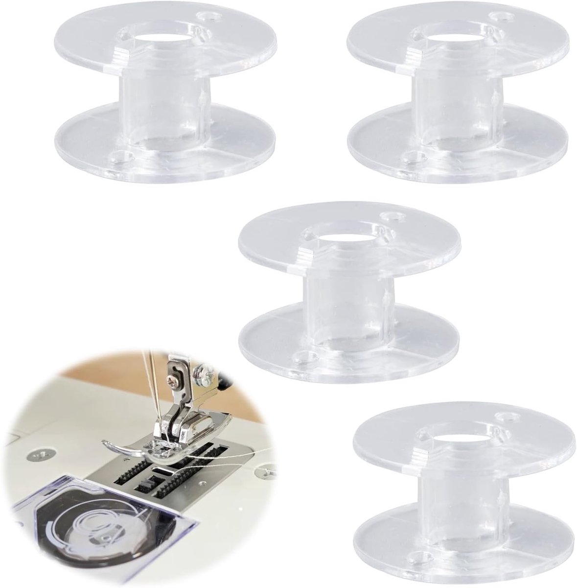 100 Stuks Naaimachine Spoelen, Transparante Plastic Spoelen, Accessoires voor Naaien, Ideaal voor Thuisgebruik en Creatieve Projecten