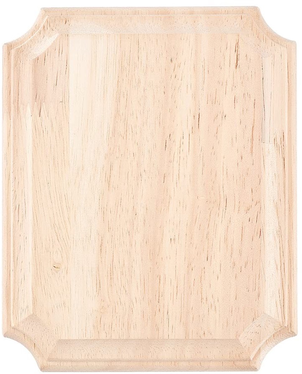 Store_8 - Houten plaquette - Doe-het-zelf decoratie - 15,3 x 12,2 x 1,7 cm - Natuurlijk hout - Ambachten voor schilderen - Rechthoekig