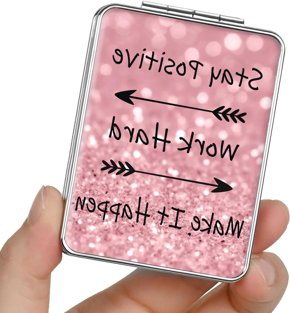 Zakspiegel Dubbelzijdig - Reisspiegel Vergrotend - Make-up Aanbrengen - Compact Opvouwbaar - 7 cm Diameter - Positief