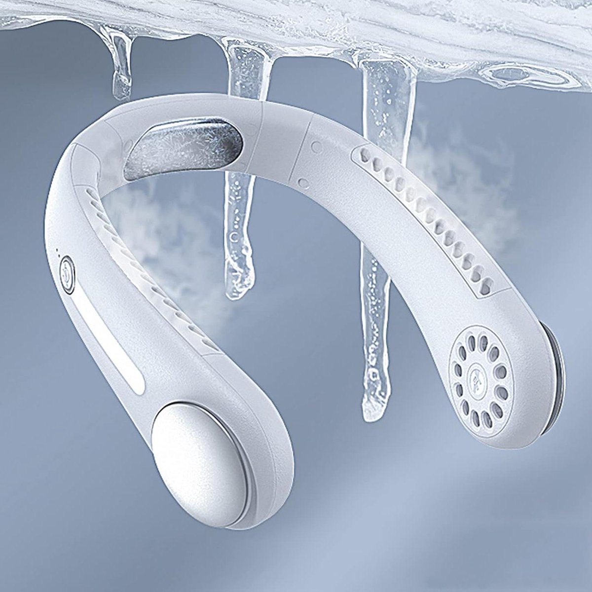 Persoonlijke Nekventilator - Draagbare Koeler - Directe Koeling - Ingebouwde Koelchip - 3000mAh Batterij - Wit
